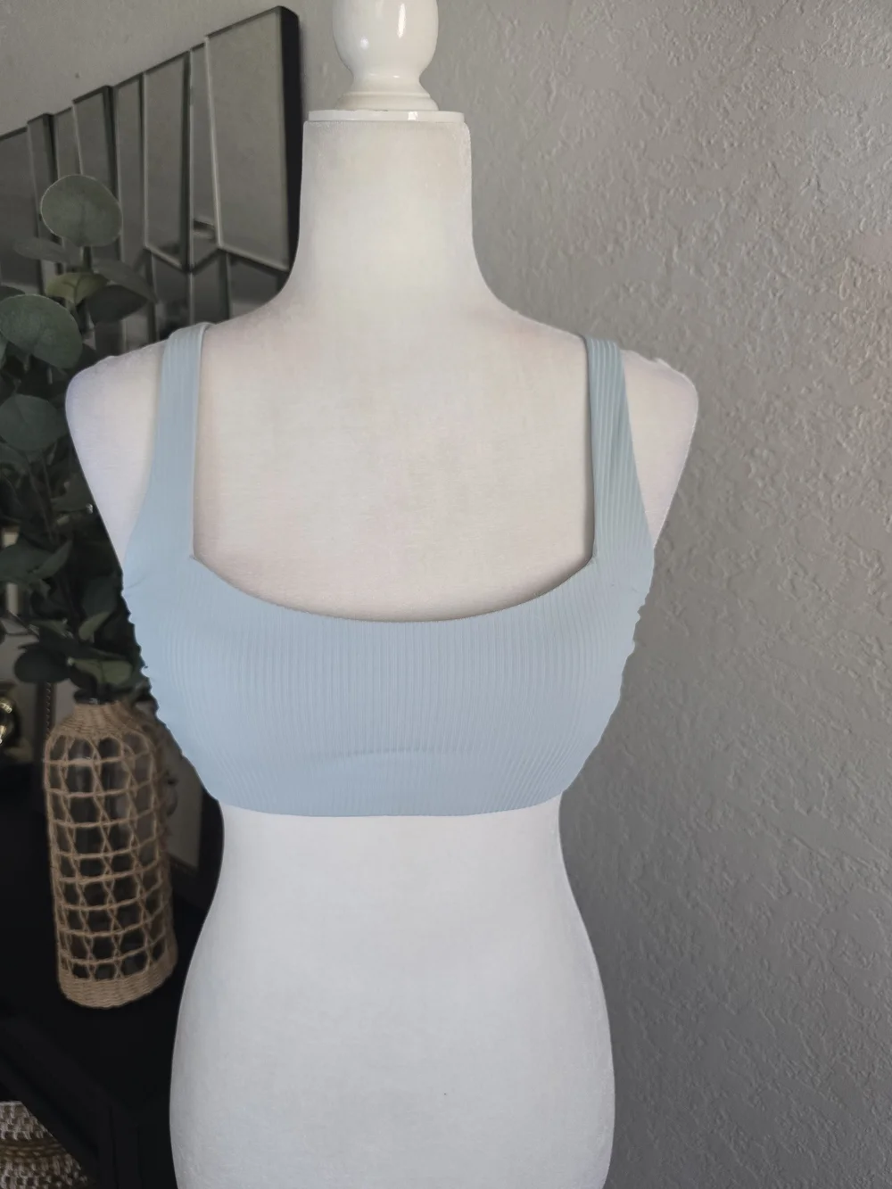 Athleta Women's Square Neck Rib Bra Cup Bikini Top 34B/C